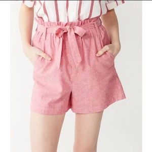 NWT Draper James RSVP Red Linen-Blend Shorts